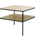 Kasha Table : 2-tier table black leather